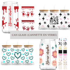 Can glass ( Verre canette) avec motifs personnalisés