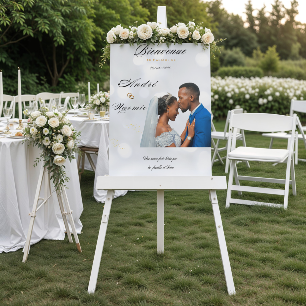 Affiche de Bienvenue Personnalisée en Polypropylène – Rouleau Autocollant Minimaliste (Mariage, Anniversaire, Retraite) – Image 7