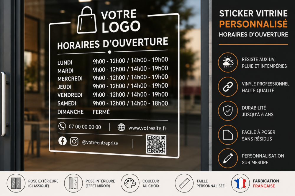 image produit vynile sur vitrine