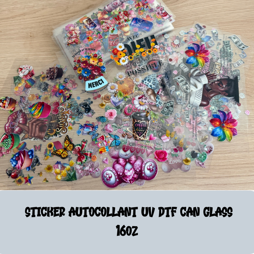 UVDTF autocollant sticker uv dtf can glass 16oz