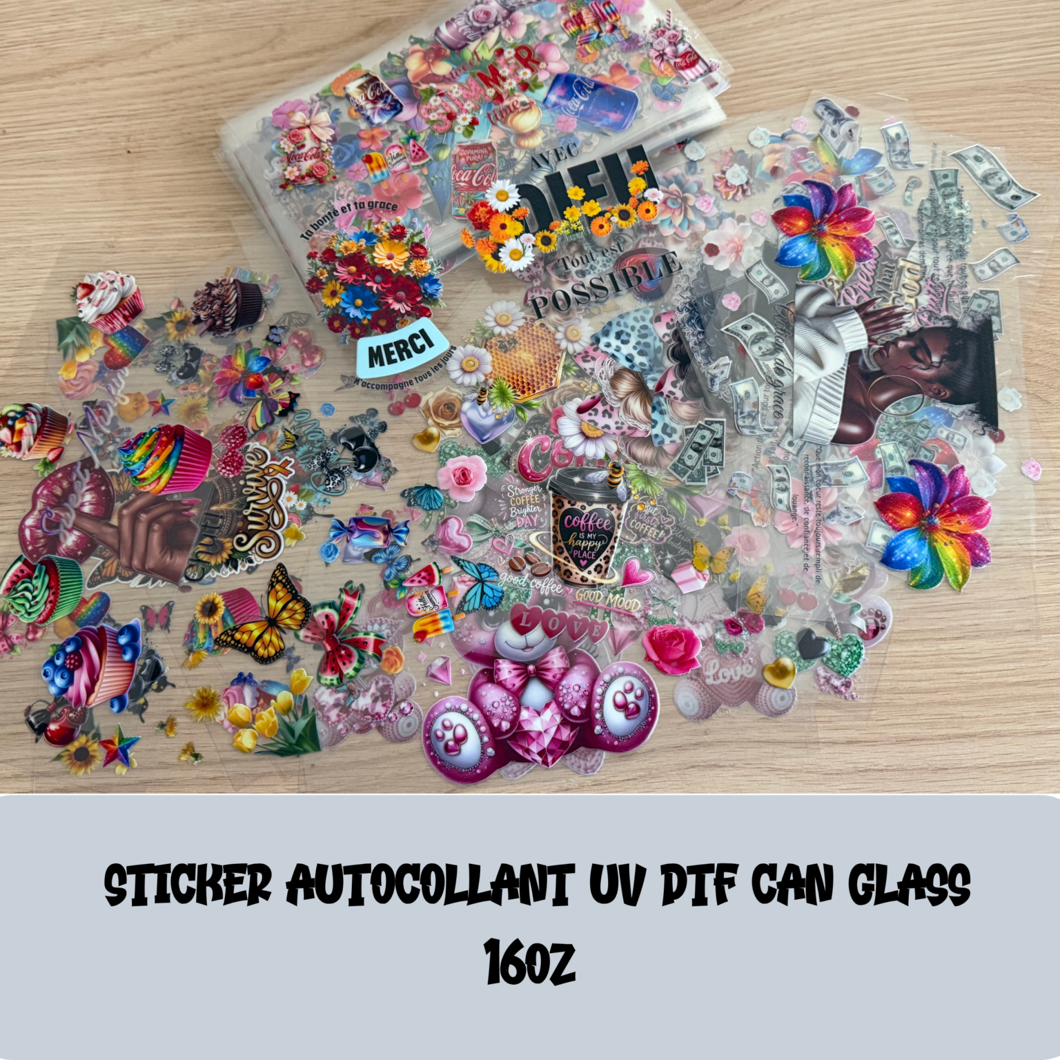 UVDTF autocollant sticker uv dtf can glass 16oz